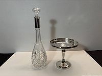 Pedestal dish and decanter overview