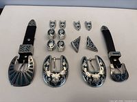 Full layout of 18 Alpaca Mexico buckle pieces