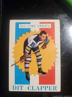 Front view of 1960-61 Topps Dit Clapper card