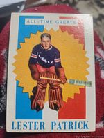 Front view of 1960-61 Topps All-Time Greats Lester Patrick card