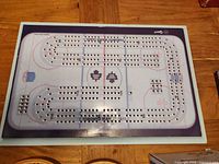 Toronto Maple Leafs rink cribbage board top view