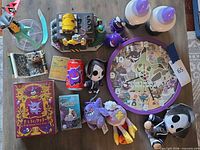 Overall shot of all collectibles laid out on table