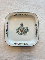 Top view of square platter showing full pattern and shape