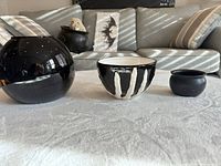 Front view of all three bowls side by side