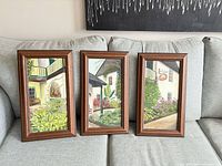 All three framed paintings displayed together