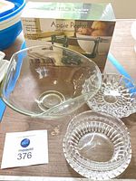 All items group shot: apple peeler box, fruit bowl, two crystal dishes