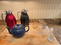 All items arranged on countertop showing relative sizes and materials