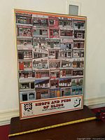 Full view of framed poster showing overall artwork, frame, and size context