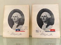 Both George Washington portrait prints side by side showing overall condition