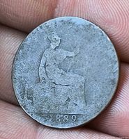 Reverse of 1889 half penny showing seated Britannia and date