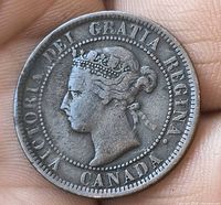 Obverse of 1900 Canadian large cent with Queen Victoria bust