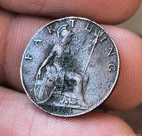 Reverse of 1904 farthing showing Britannia and date