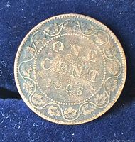 Reverse showing ONE CENT 1906 within maple leaf wreath