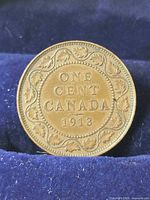 Reverse of 1913 Canadian large cent showing denomination and date