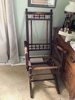 Full view of stripped wooden platform rocker frame