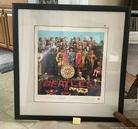 Full framed lithograph on floor