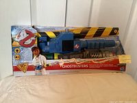 Front view of boxed Hasbro Ghostbusters Proton Blaster toy