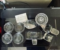 Group overview showing all nine glass pieces