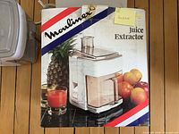 Retail box top showing Moulinex logo and product image