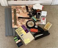 All items laid out together on carpet