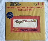 Front of envelope-style album jacket with title and promotional text