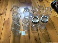All 11 jars arranged on floor