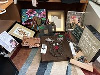 Group shot of all art pieces, frames and decor items