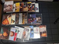 Overview of entire spread of CDs on tabletop