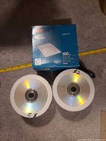 Two disc spindles and Staples envelope box