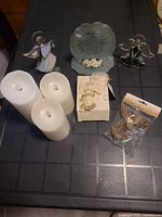 All eight décor items arranged on surface