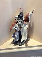 Front view of resin wizard figurine