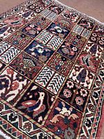 Angled close-up showing pattern, colours and fringe