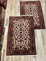 Both rugs laid flat showing full patterns and scale