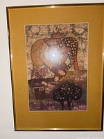 Front view of framed signed figurative portrait print