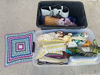 overview of both totes and granny-square panel