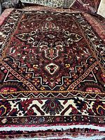 Full view of the rug showing overall pattern and colors