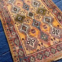 Full view of rectangular Gabbeh rug