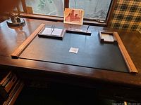 Full view of desk pad with accessory pieces in place