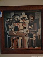 Framed cubist print showing full artwork and frame