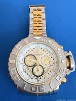 Front view of Invicta Sea Hunter two-tone chronograph watch