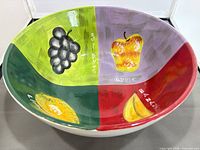 Top view showing fruit motif quadrants