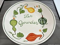 Top view of Williams-Sonoma Les Gourdes serving bowl showing full design and size perspective