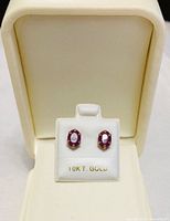 Ruby earrings in presentation box