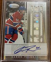 Front view showing player image, jersey swatch window, blue autograph, foil design