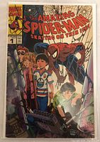 Front view of comic in bag showing full cover artwork and title