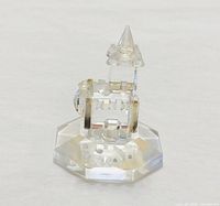 Overall view of faceted crystal castle figurine