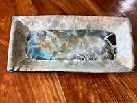 top view showing crystalline glaze pattern and rectangular form