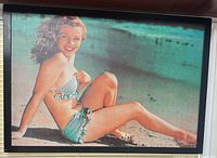 Full view of framed Marilyn Monroe beach photograph