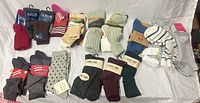 Full lot overview showing all packaged sock pairs