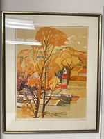 Full view of framed print showing artwork, mat and frame